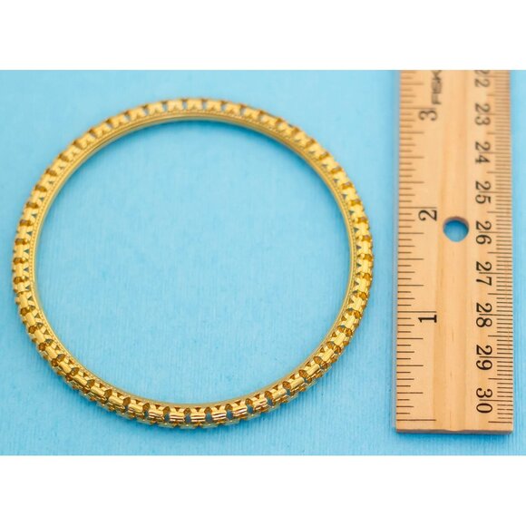 Vintage Gold Tone Bangle Bracelet - 8 1/2 inch - N24 - Picture 3 of 3